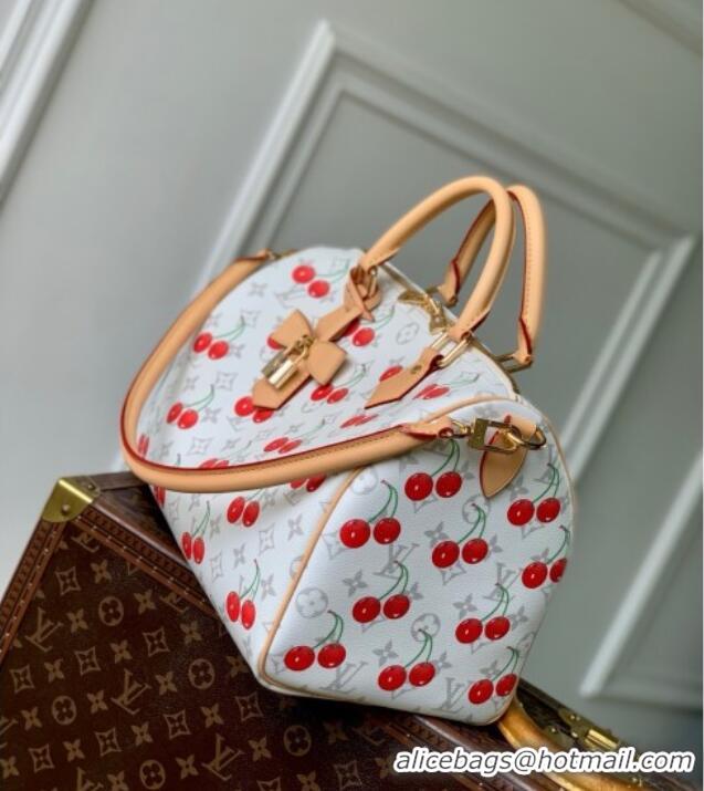 Louis Vuitton LV x TM Speedy Soft Bandouliere 30 Bag in Monogram Cherry Canvas M14238 White 2025