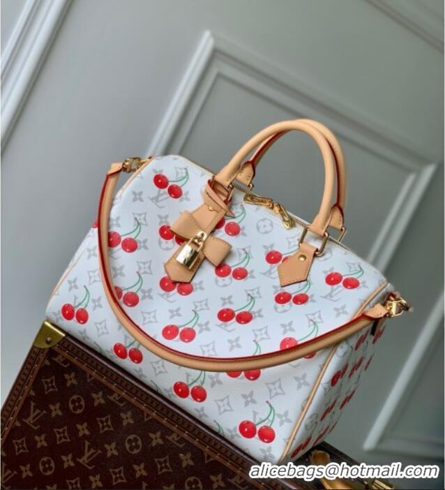 Louis Vuitton LV x TM Speedy Soft Bandouliere 30 Bag in Monogram Cherry Canvas M14238 White 2025