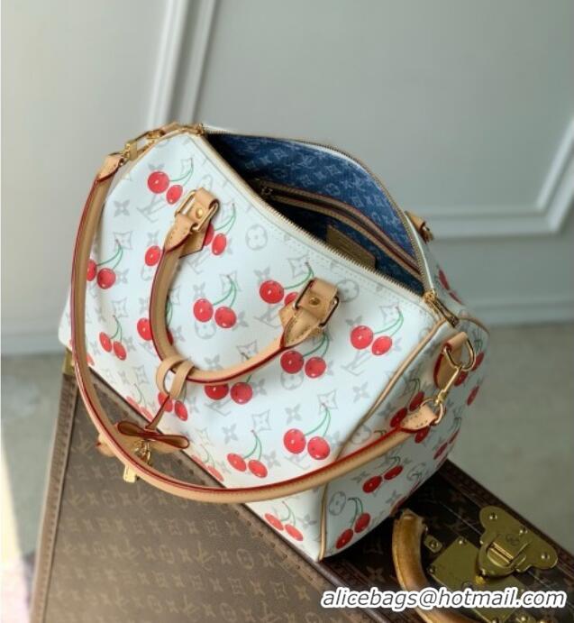 Louis Vuitton LV x TM Speedy Soft Bandouliere 30 Bag in Monogram Cherry Canvas M14238 White 2025