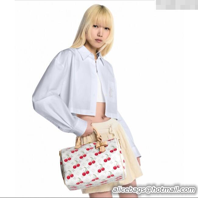 Louis Vuitton LV x TM Speedy Soft Bandouliere 30 Bag in Monogram Cherry Canvas M14238 White 2025