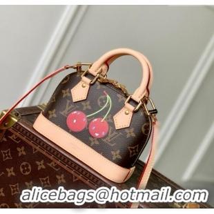 Top Quality Louis Vuitton LV x TM Nano Alma Bag in Monogram Cherry Canvas M13416 Brown 2025