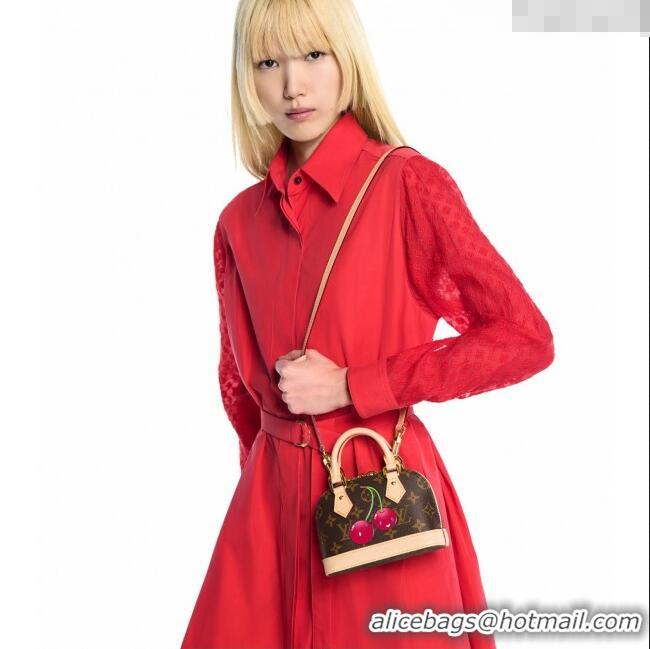 Top Quality Louis Vuitton LV x TM Nano Alma Bag in Monogram Cherry Canvas M13416 Brown 2025