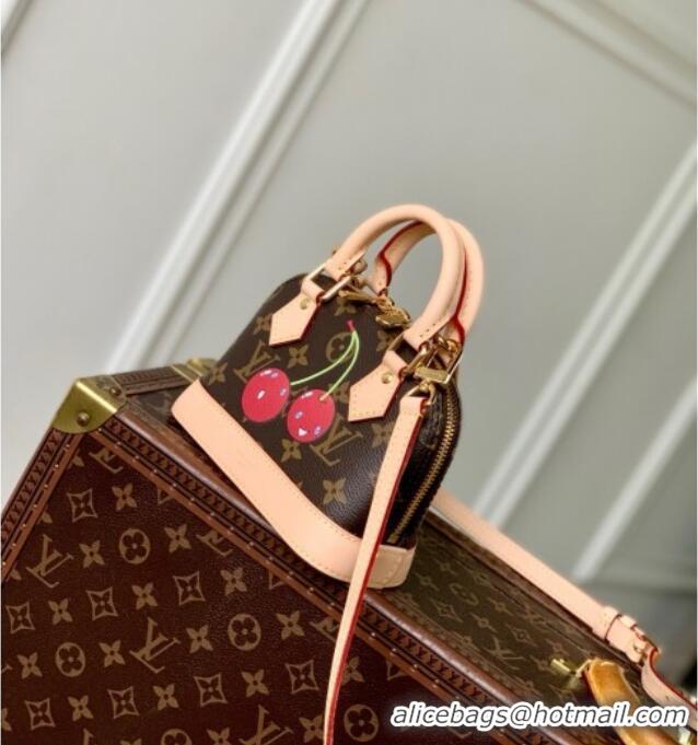 Top Quality Louis Vuitton LV x TM Nano Alma Bag in Monogram Cherry Canvas M13416 Brown 2025