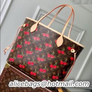 Famous Brand Louis Vuitton LV x TM Neverfull MM Bag in Monogram Cherry Canvas M13263 2025