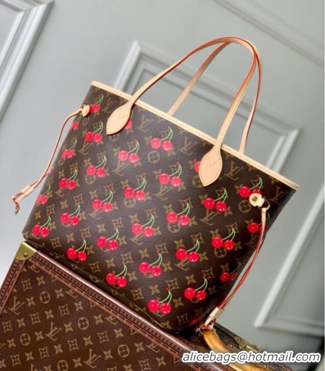 Famous Brand Louis Vuitton LV x TM Neverfull MM Bag in Monogram Cherry Canvas M13263 2025