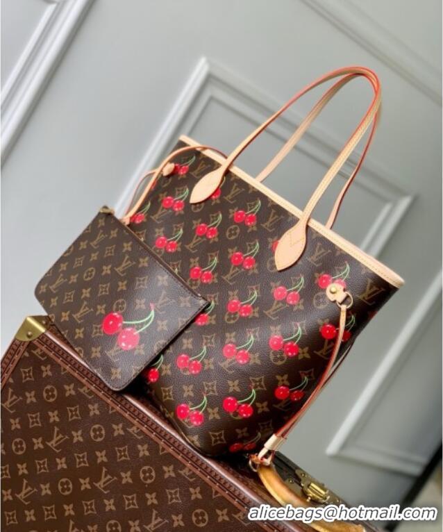Famous Brand Louis Vuitton LV x TM Neverfull MM Bag in Monogram Cherry Canvas M13263 2025
