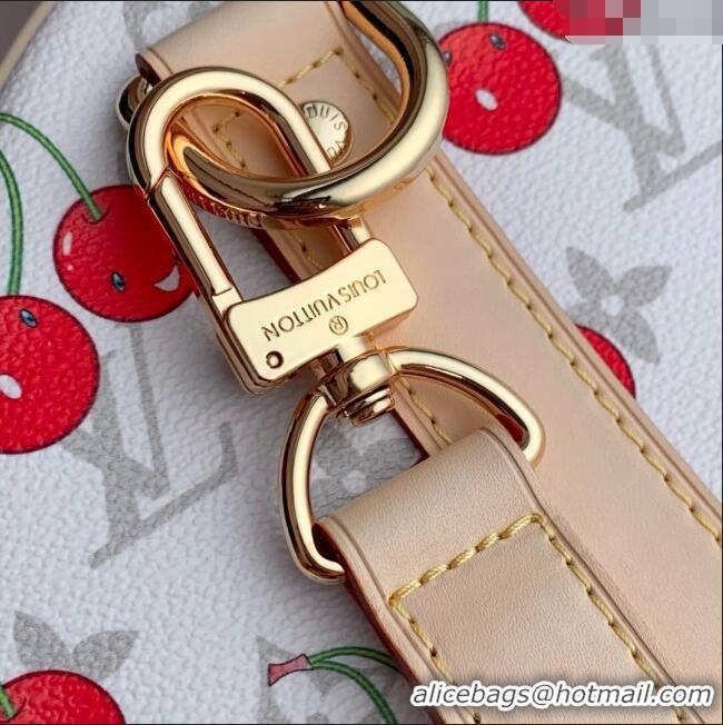 Best Quality Louis Vuitton LV x TM Keepall Bandouliere 45 Bag in Monogram Cherry Canvas M13764 White 2025
