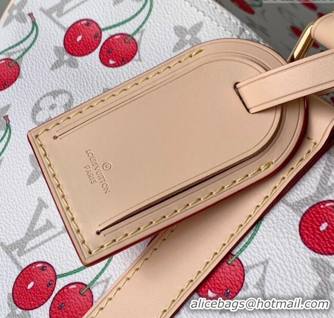 Best Quality Louis Vuitton LV x TM Keepall Bandouliere 45 Bag in Monogram Cherry Canvas M13764 White 2025