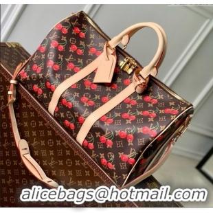Famous Brand Louis Vuitton LV x TM Keepall Bandouliere 45 Bag in Monogram Cherry Canvas M13764 Brown 2025