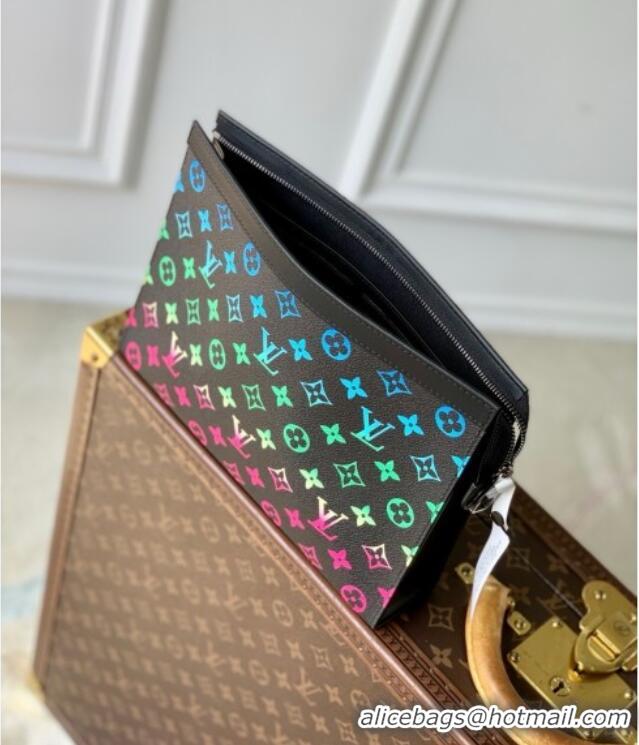 Top Grade Louis Vuitton Pochette Voyage MM Pouch in Monogram Canvas M13907 Black/Multicolor 2025