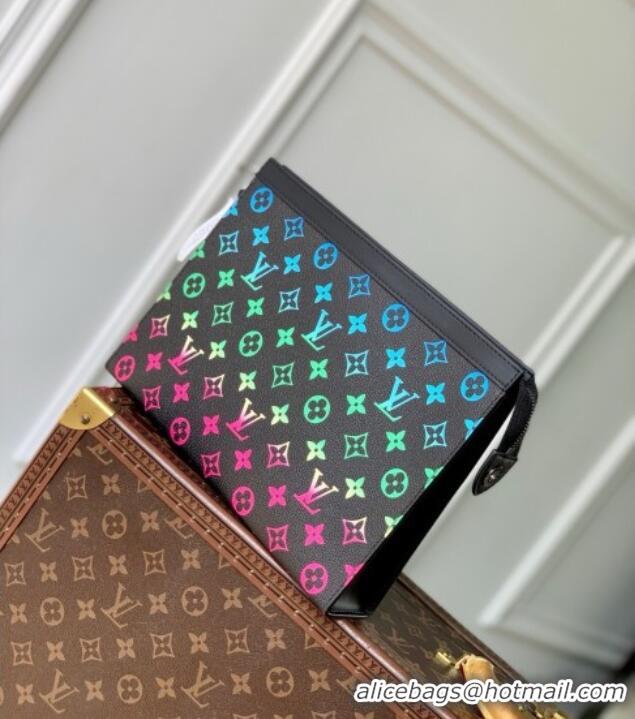 Top Grade Louis Vuitton Pochette Voyage MM Pouch in Monogram Canvas M13907 Black/Multicolor 2025