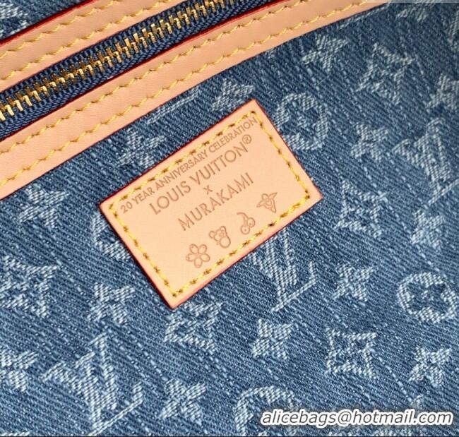 Top Grade Louis Vuitton LV x TM Keepall Bandouliere 45 Bag in Monogram Cherry M61608 Denim Blue 2025