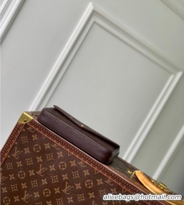 Best Price Louis Vuitton Felicie Pochette Bag in Embossed Grained Leather M14193 Chocolate 2025