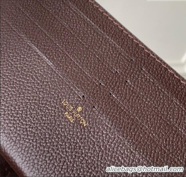 Best Price Louis Vuitton Felicie Pochette Bag in Embossed Grained Leather M14193 Chocolate 2025