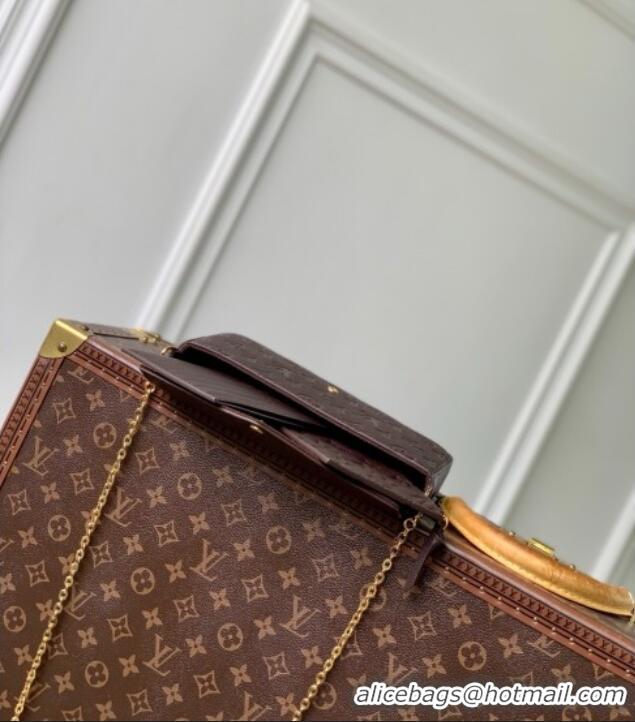 Best Price Louis Vuitton Felicie Pochette Bag in Embossed Grained Leather M14193 Chocolate 2025