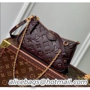 Grade Design Louis Vuitton Easy Pouch in Embossed Grained Leather M13614 Chocolate 2025