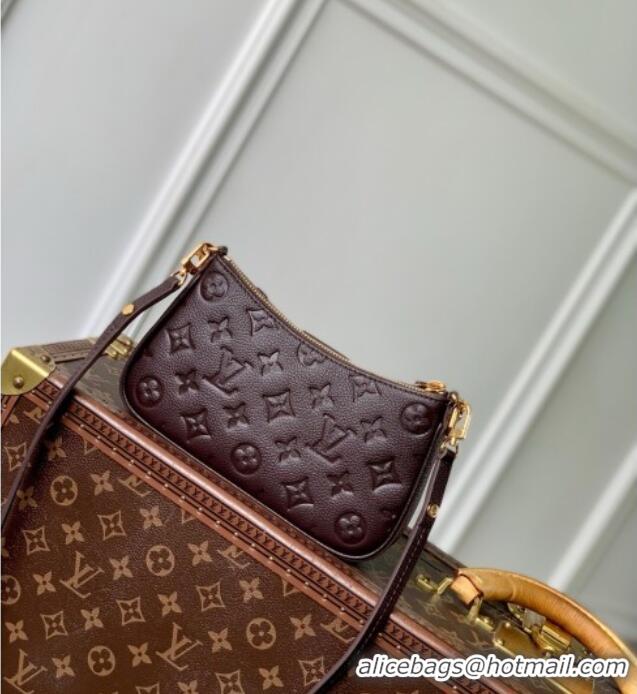 Grade Design Louis Vuitton Easy Pouch in Embossed Grained Leather M13614 Chocolate 2025