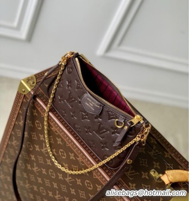 Grade Design Louis Vuitton Easy Pouch in Embossed Grained Leather M13614 Chocolate 2025