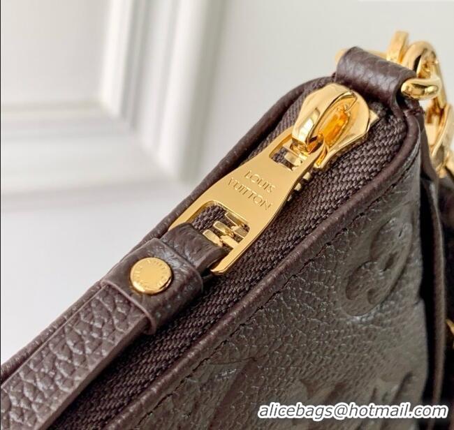 Grade Design Louis Vuitton Easy Pouch in Embossed Grained Leather M13614 Chocolate 2025