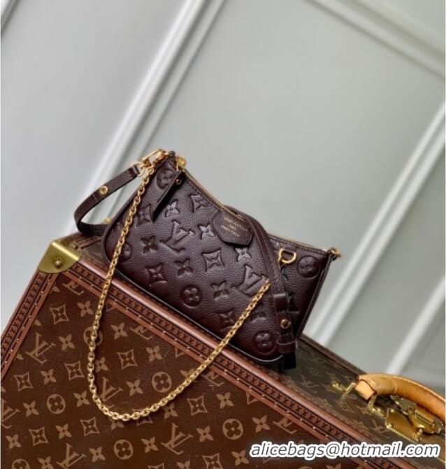 Grade Design Louis Vuitton Easy Pouch in Embossed Grained Leather M13614 Chocolate 2025