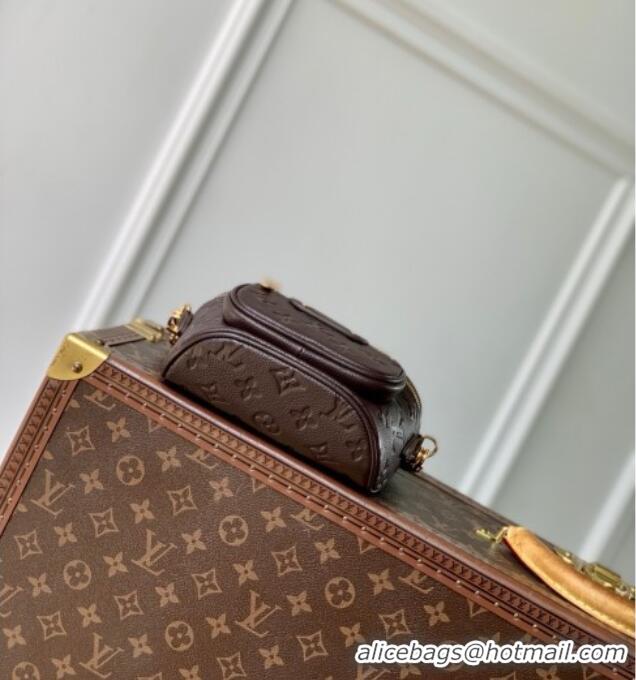 Super Quality Louis Vuitton Mini Bumbag in Embossed Grained Leather M13827 Chocolate 2025