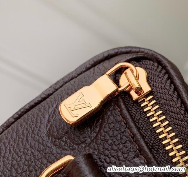Super Quality Louis Vuitton Mini Bumbag in Embossed Grained Leather M13827 Chocolate 2025