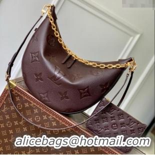 Grade Promotional Louis Vuitton Loop Hobo Bag in Lambskin Leather M14042 Chocolate 2025