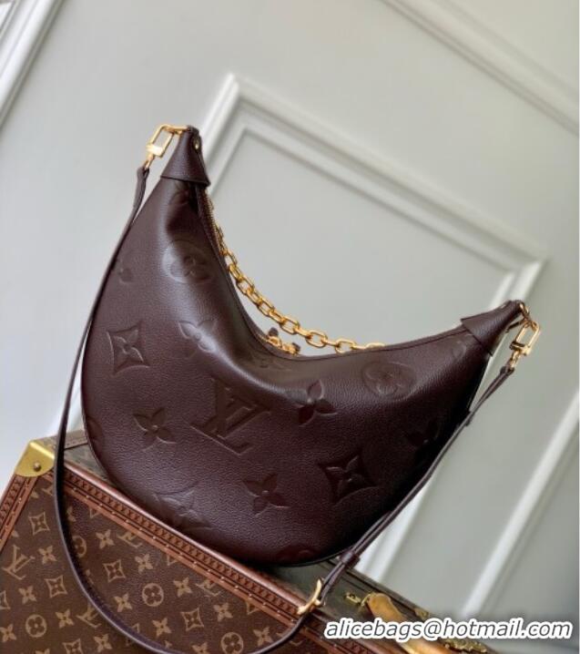 Grade Promotional Louis Vuitton Loop Hobo Bag in Lambskin Leather M14042 Chocolate 2025