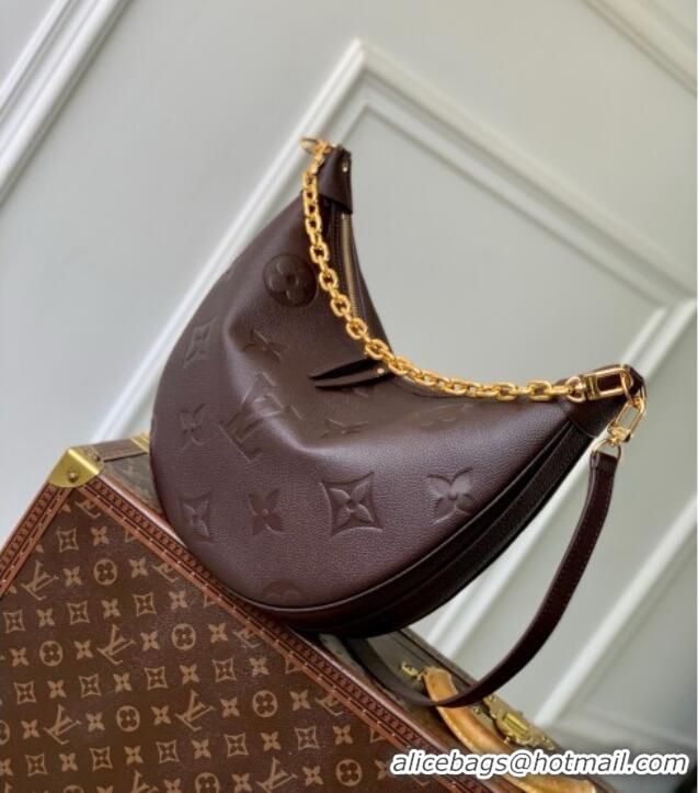Grade Promotional Louis Vuitton Loop Hobo Bag in Lambskin Leather M14042 Chocolate 2025