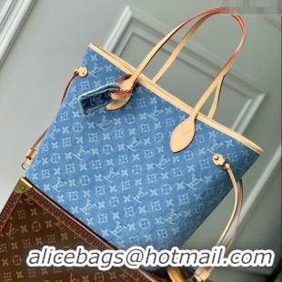 Super Quality Louis Vuitton Neverfull MM Bag in Monogram Denim Blue M13192 2025