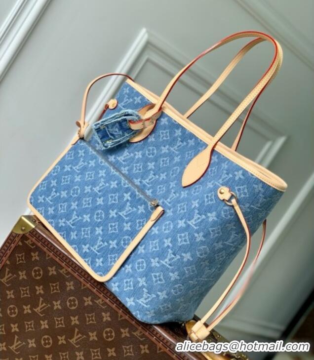 Super Quality Louis Vuitton Neverfull MM Bag in Monogram Denim Blue M13192 2025