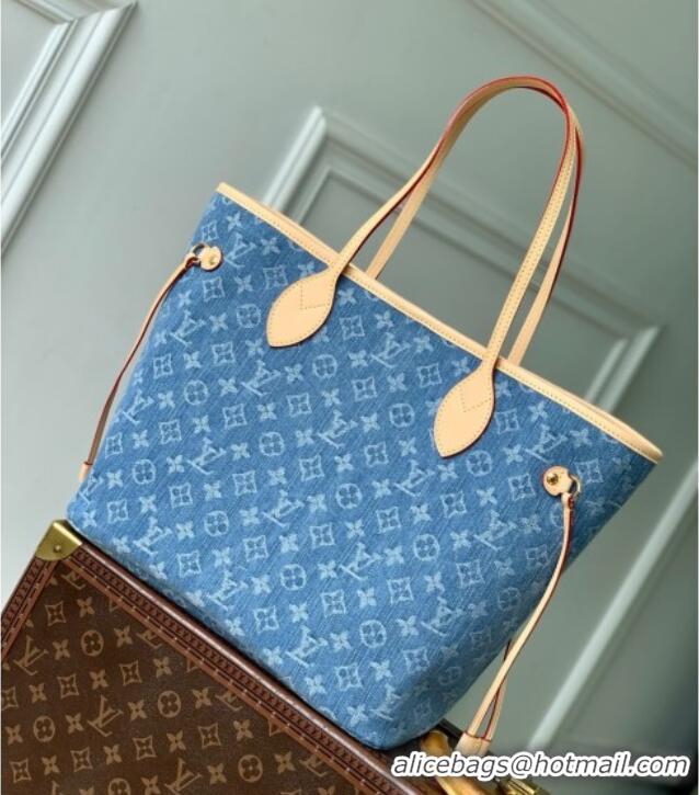 Super Quality Louis Vuitton Neverfull MM Bag in Monogram Denim Blue M13192 2025