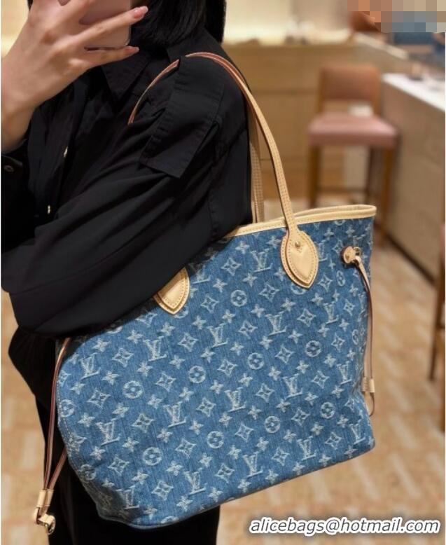 Super Quality Louis Vuitton Neverfull MM Bag in Monogram Denim Blue M13192 2025