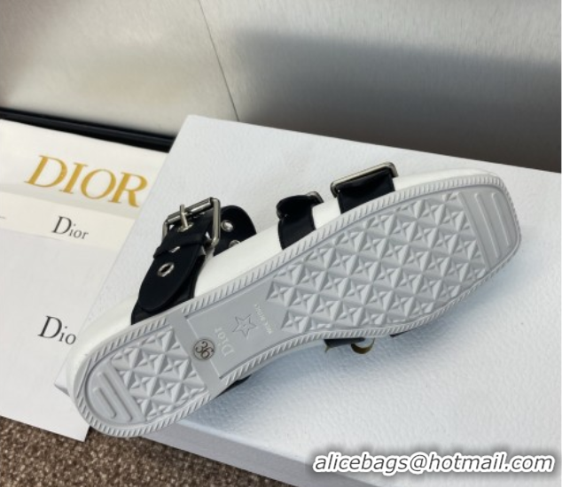 Perfect Dior Punk Ballet Flats in Supple Calfskin Leather with Buckle White 0425064