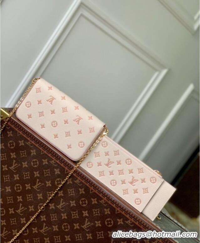 Low Cost Louis Vuitton Felicie Pochette Bag in Bicolor Eden Embossed Grained Cowhide Leather M14968 2025