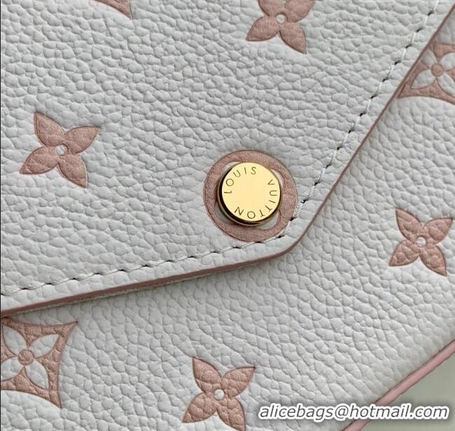 Low Cost Louis Vuitton Felicie Pochette Bag in Bicolor Eden Embossed Grained Cowhide Leather M14968 2025