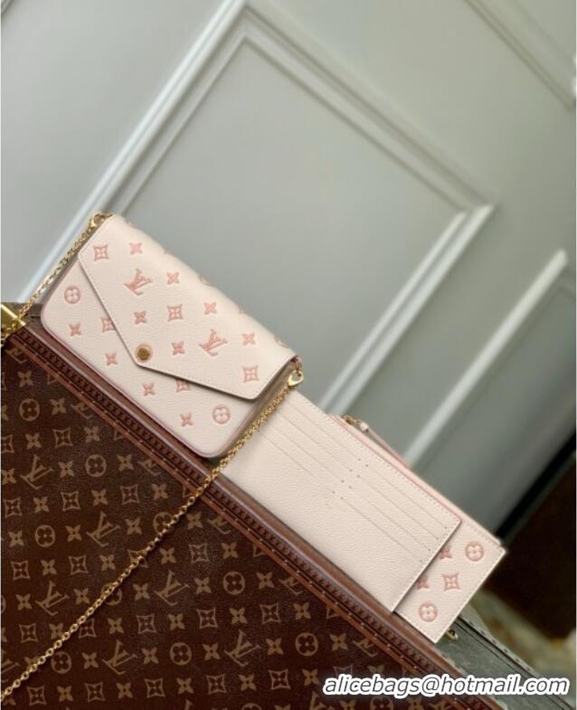 Low Cost Louis Vuitton Felicie Pochette Bag in Bicolor Eden Embossed Grained Cowhide Leather M14968 2025