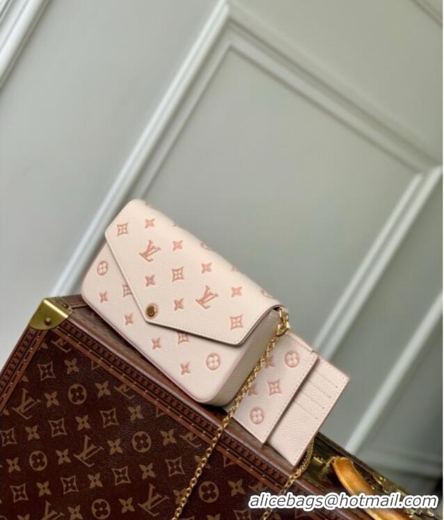 Low Cost Louis Vuitton Felicie Pochette Bag in Bicolor Eden Embossed Grained Cowhide Leather M14968 2025