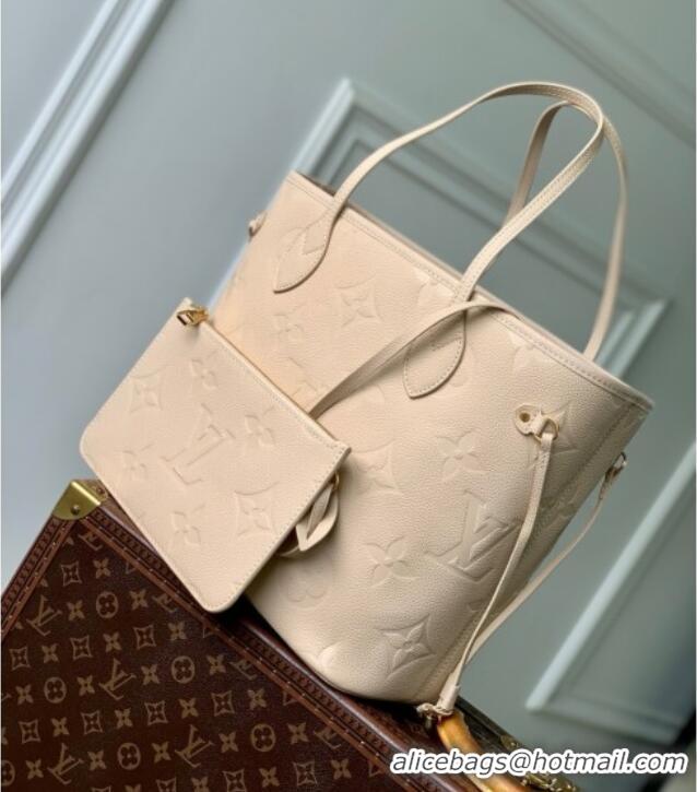 Affordable Price Louis Vuitton Neverfull MM Bag in Sand Grained Cowhide Leather M14319 2025