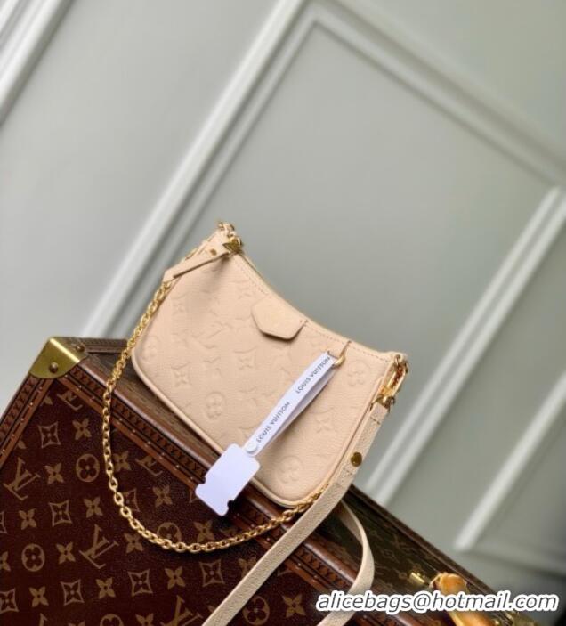 Best Quality Louis Vuitton Easy Pouch Bag in Sand Embossed Grained Cowhide Leather M14421 2025