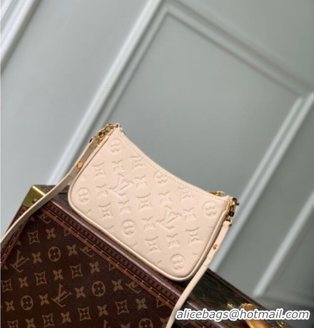 Best Quality Louis Vuitton Easy Pouch Bag in Sand Embossed Grained Cowhide Leather M14421 2025