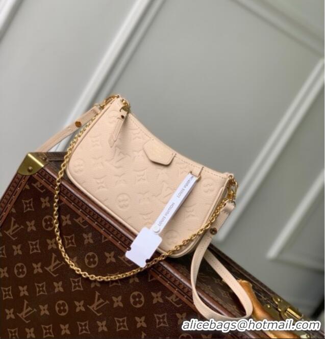 Best Quality Louis Vuitton Easy Pouch Bag in Sand Embossed Grained Cowhide Leather M14421 2025