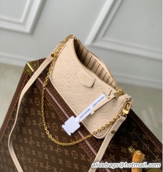 Best Quality Louis Vuitton Easy Pouch Bag in Sand Embossed Grained Cowhide Leather M14421 2025