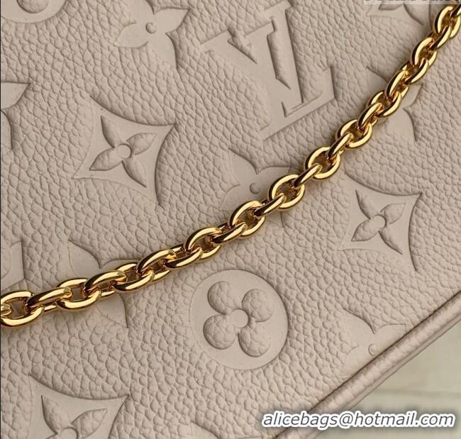 Best Quality Louis Vuitton Easy Pouch Bag in Sand Embossed Grained Cowhide Leather M14421 2025