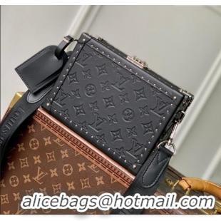 Top Quality Louis Vuitton Clutch Box Bag in Monogram Shadow Embossed Cowhide Leather M12876 Black 2025