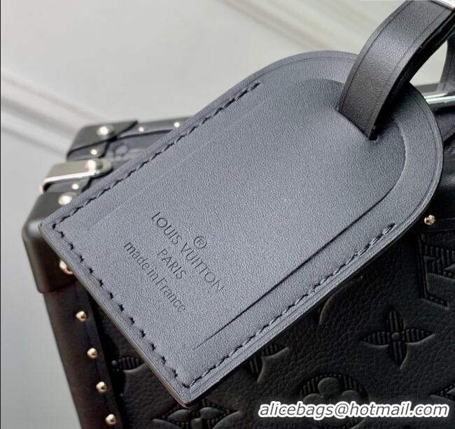 Top Quality Louis Vuitton Clutch Box Bag in Monogram Shadow Embossed Cowhide Leather M12876 Black 2025