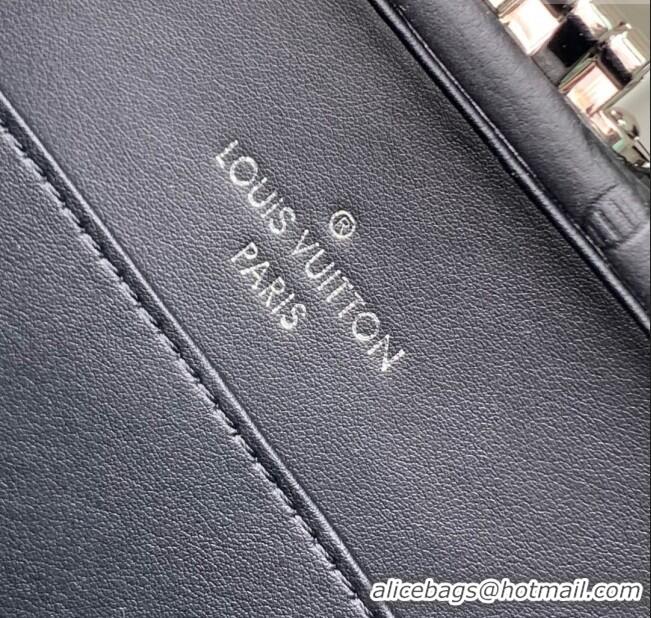 Top Quality Louis Vuitton Clutch Box Bag in Monogram Shadow Embossed Cowhide Leather M12876 Black 2025