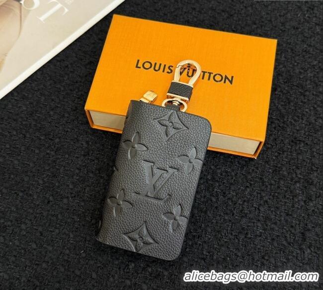 Famous Brand Louis Vuitton Grained Leather Car Key Pouch 0616 Black 2025