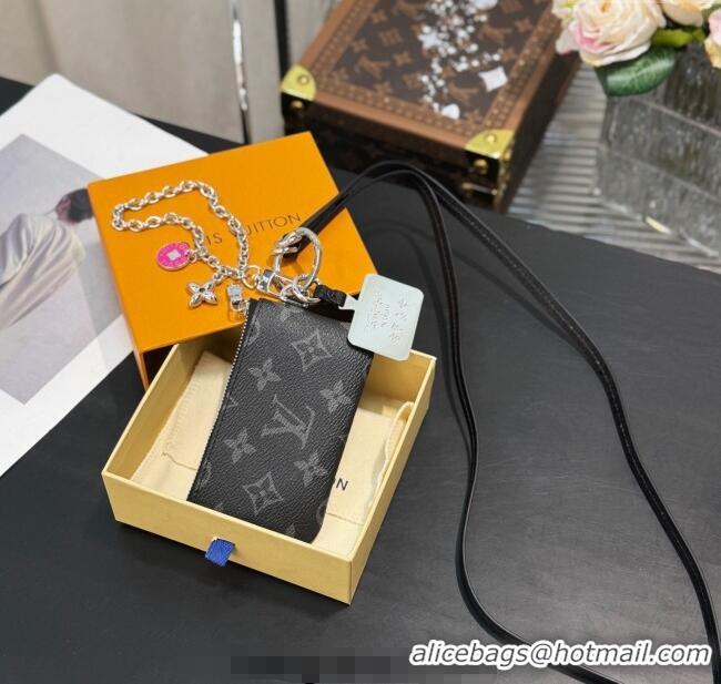 Top Design Louis Vuitton Phone Holder Monogram M14099 Black 2025