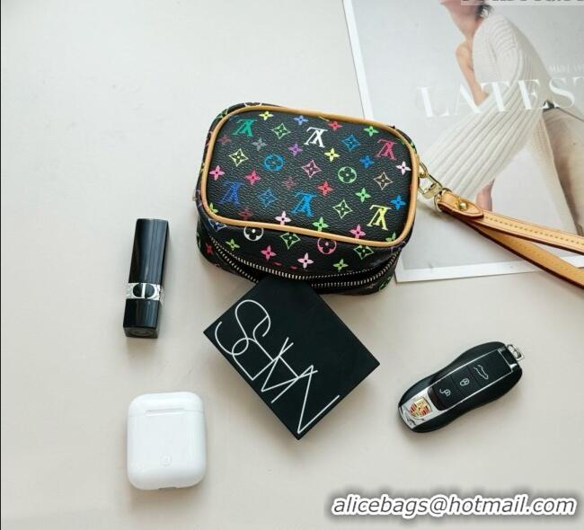 Top Grade Louis Vuitton LV x TM Mini Vanity Monogram Clutch 0616 Black/Multicolor 2025